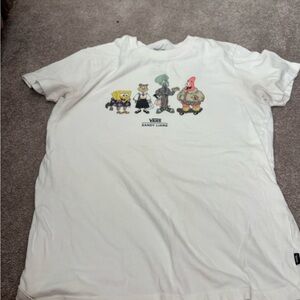 Vans White T-Shirt with Cartoon Characters